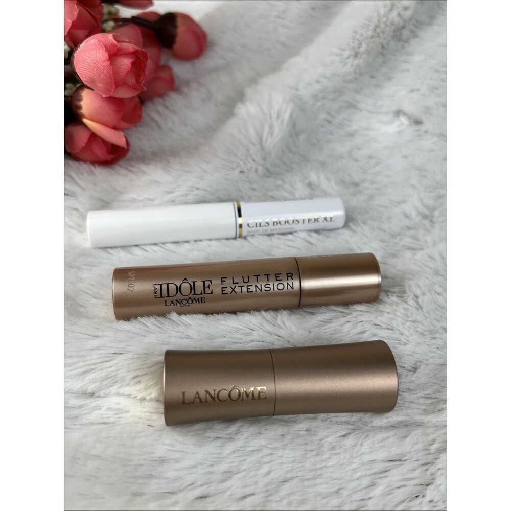 Lancome 3pc Idole Mascara, Clips Booster XL Mascara Base, Lipstick 274 Travel Sz